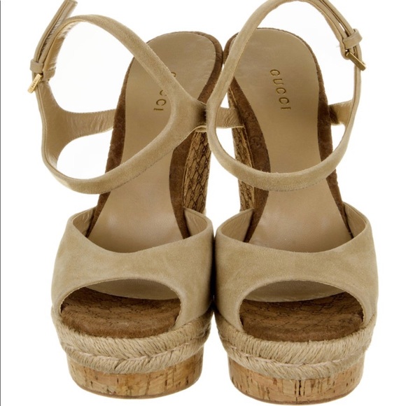 Authentic Gucci Pre-Owned Microguccissima Pattern Suede Espadrilles - Picture 1 of 12